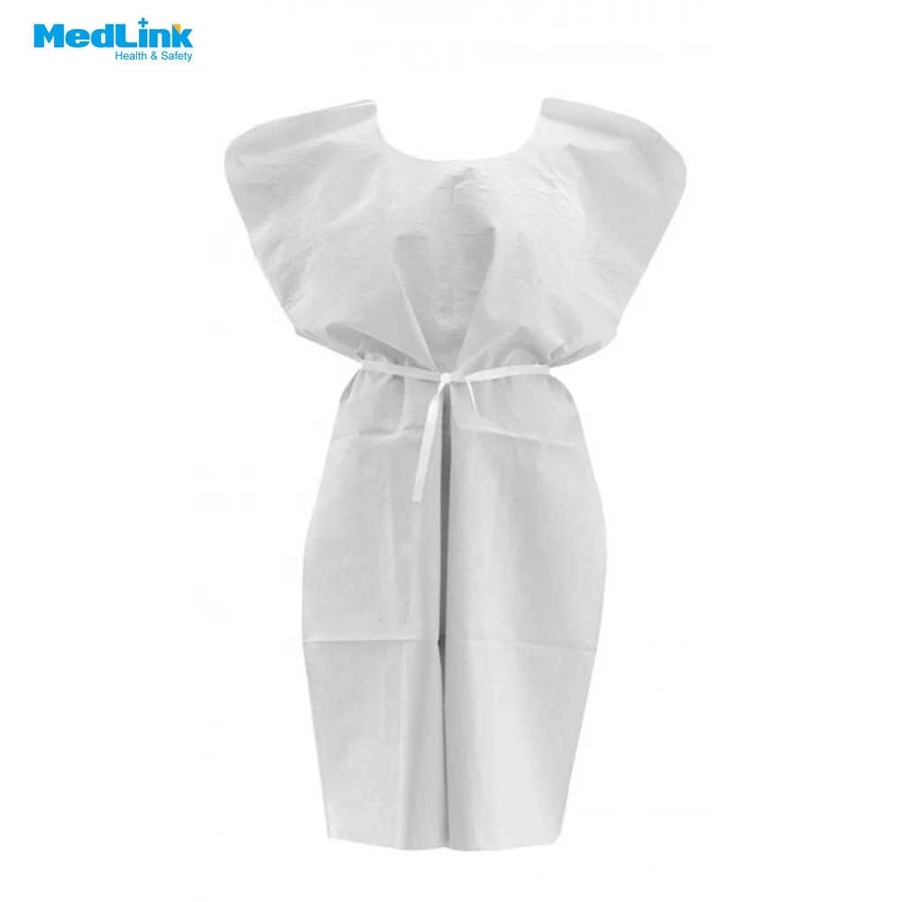 disposable paper patient exam gown made with absorbent kaycel fabric Vestido de paciente