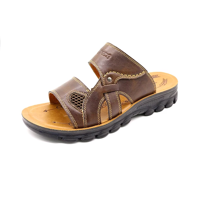 Мужские сандалии, Новинка лета 2019, модная повседневная обувь, пляжная обувь, Нескользящие шлепанцы двойного назначения с одним ворсом