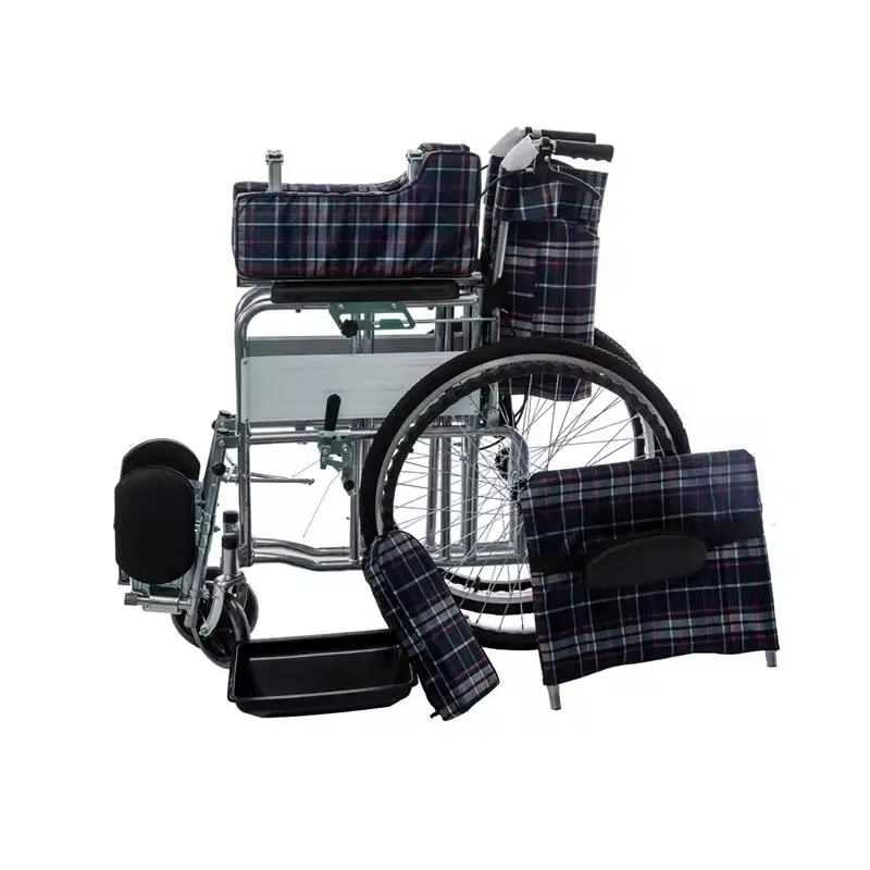 Reclining Multi-Function Portable Outdoor Transport Wheel Chair Foldable Travel Commode Wheelchair