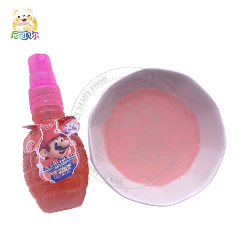 Oem Wholesale Popular Candy Toys Kids Grenade Shape Fruit Flavour Liquid Spray Candy