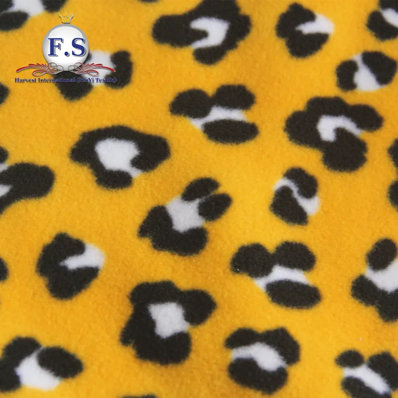 100% polyester weft knit polar fleece fabric for sportswear printed