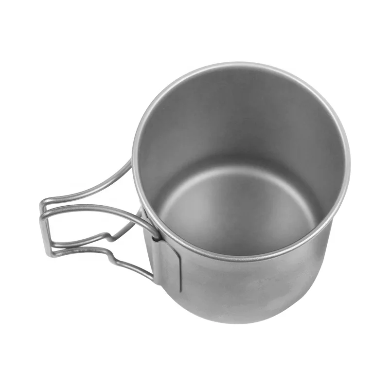 Customized Titanium Mug Eco-friendly Drinkware Folding Cup Ultralight Metal Portable for Home Camping Hiking Outdoor Mugs 420ml