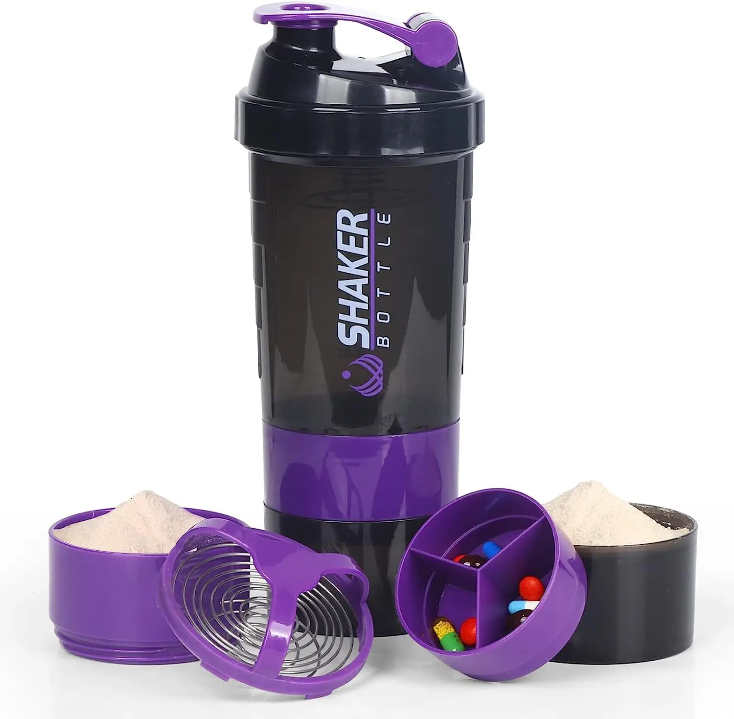 Amz Top Seller 2024 BPA Free Wholesale Products PP Plastic Blender Shaker Bottle With Custom Logo Shake Bottle
