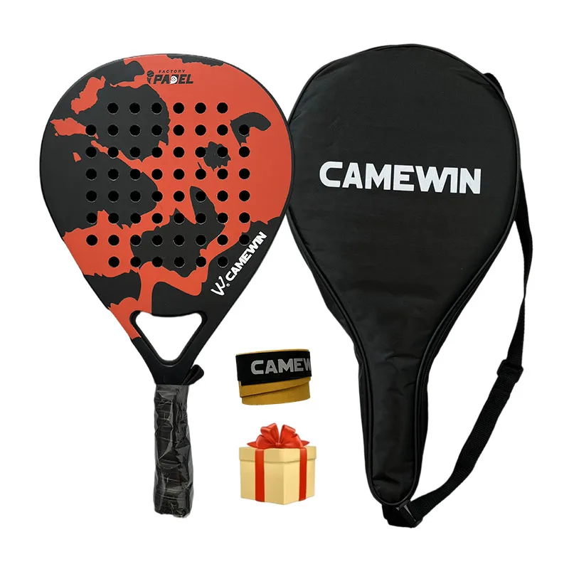 Camewin Paddle Carbon Fiber With Bag Padel Racket Tennis Carbon Fiber Soft EVA Face Tennis Paddle Racquet Racket