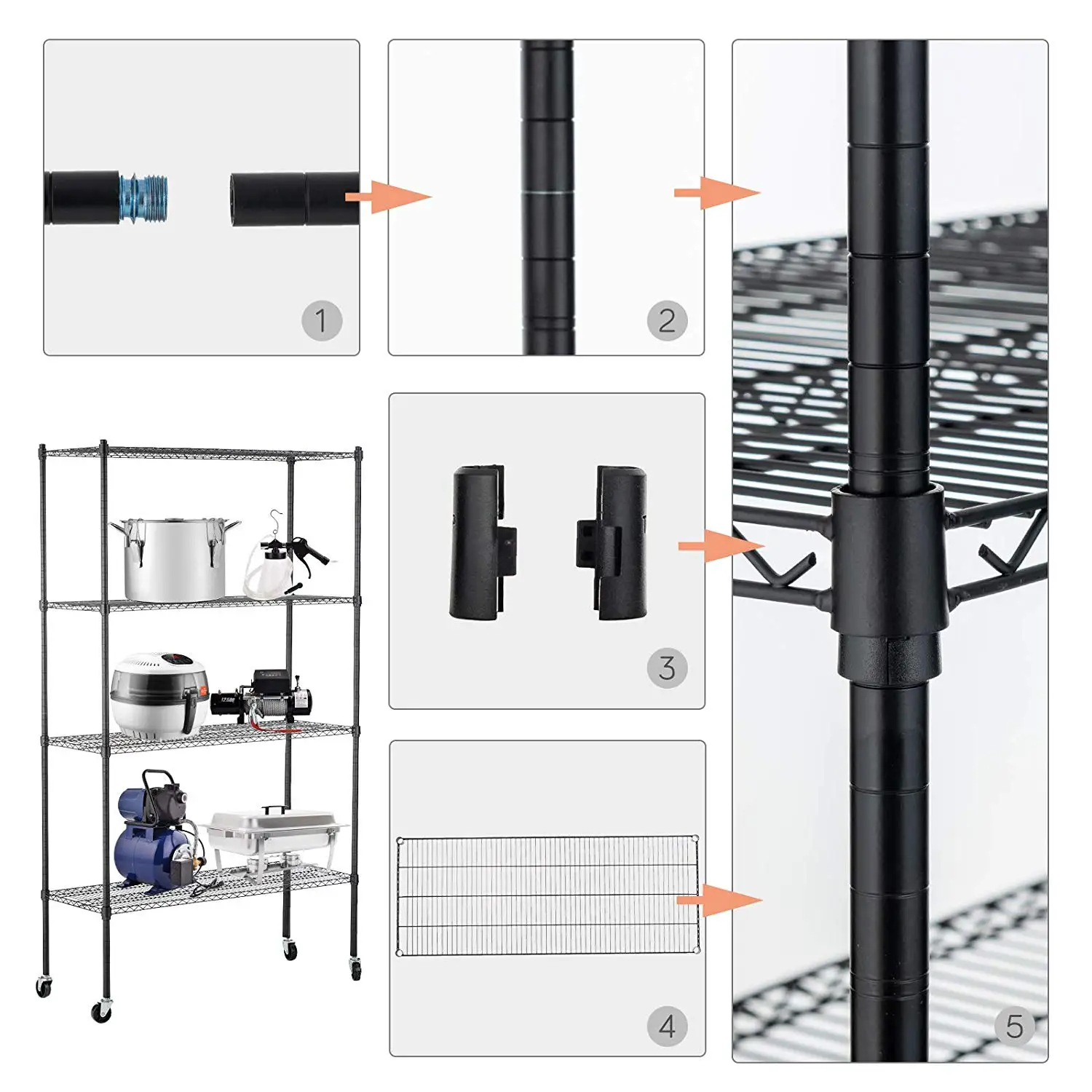 NSF Wholesale Customized Size High Quality Cheap Epoxy Coating Chrome Plated Iron Wire Mesh storage holders racks