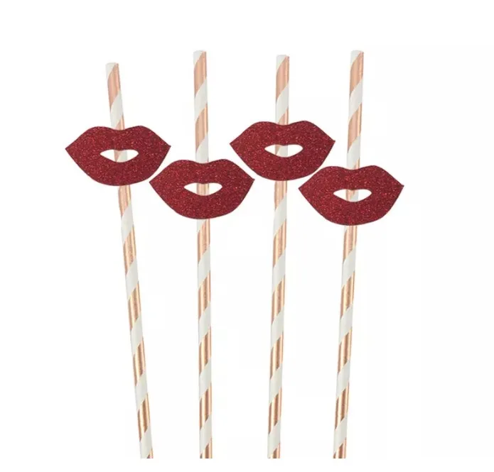 Bachelor party funny straws adult drinking wine creative gold/pink sexy cock straw decoration