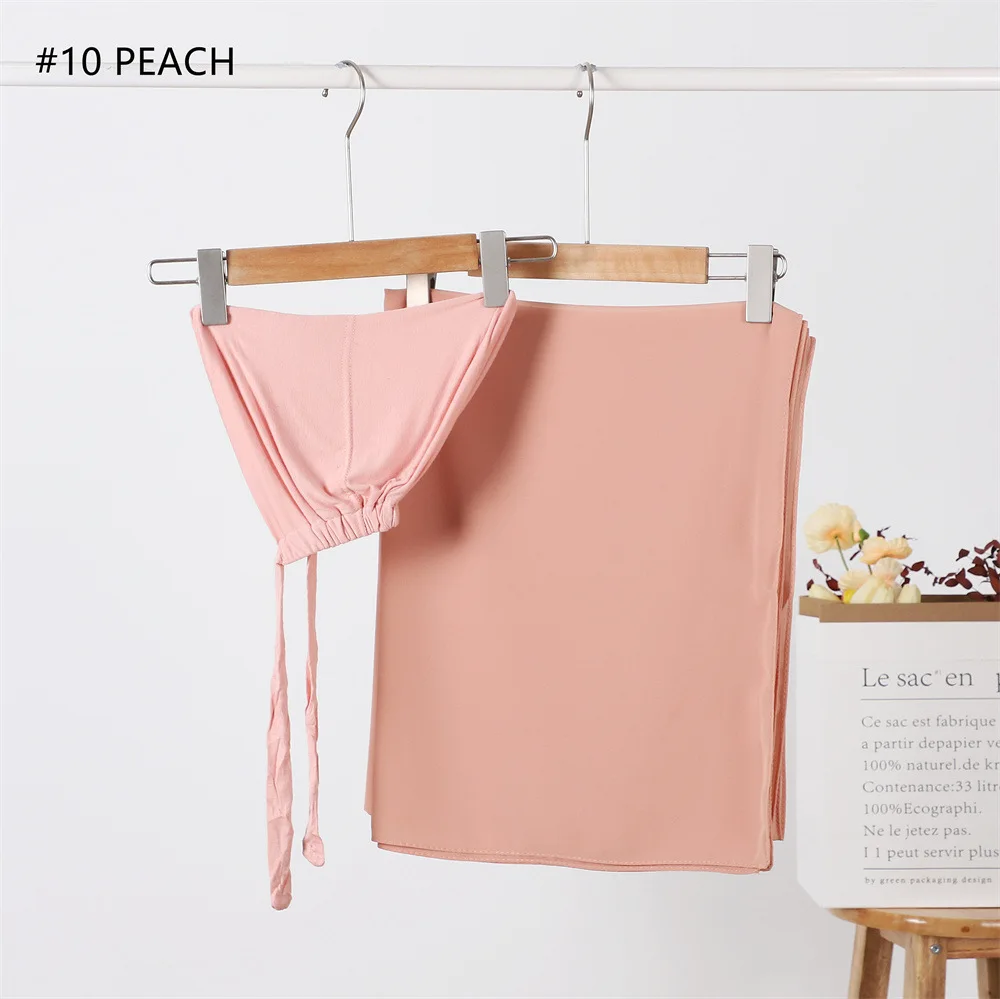 Мусульманский шифоновый хиджаб и хлопковый комплект из Джерси мусульманский шарф шарфа QK166