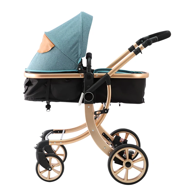 Aluminum frame high landscape luxury baby stroller prams 3 in 1 baby stroller carrier pram