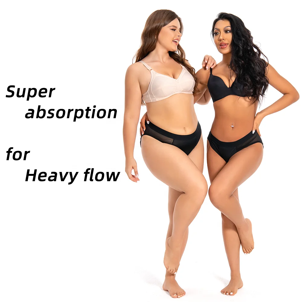 Shanhao OEM Plus Size Leakproof Panties 5 Layers Period Panties Heavy Flow High-cut Briefs Bragas Menstruales Menstrual Panties