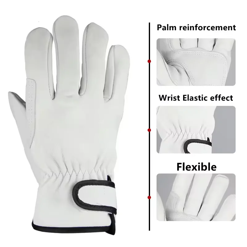 Wholesale Construction Hand Garden Work Safety Gloves Protective Gear Working Gloves Mittens Safety Hand Goatskin Leather Gloves