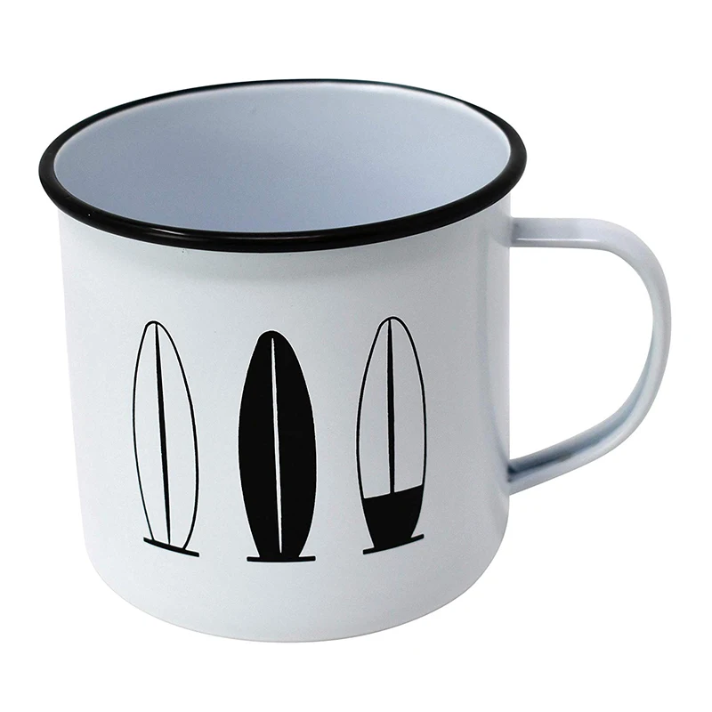 4oz 6oz 8oz 9oz 10oz promotion custom blank sublimation small enamel mug with stainless steel rim for christmas gift