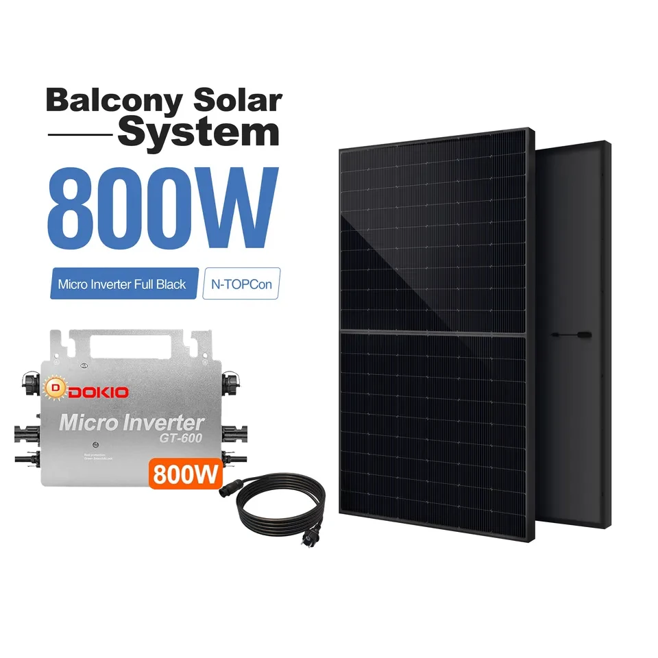 DOKIO  US EU Free Shipping 800W  balcony Solar Panels Power Kit with 800W Inverter solar system for home complete