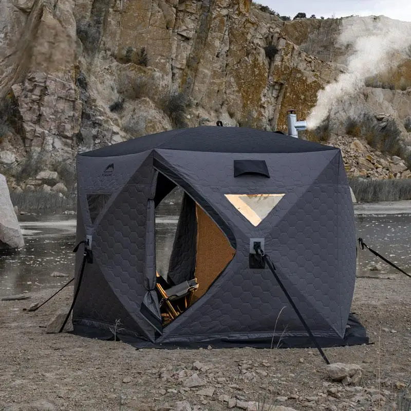 Factory Outdoor 210D Oxford Automatic Pop Up sauna tent Ice Fishing Camping steam House Portable Sauna Tent with heat stove