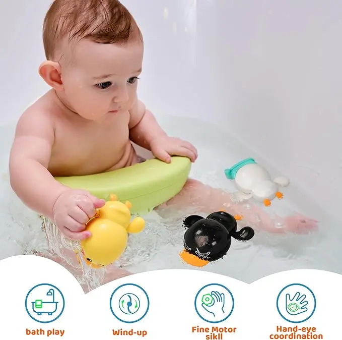 Детские Игрушки для ванны малышей 1-3 плавающие заводные От 1 до 6 лет мальчика девочки подарок на день рождения