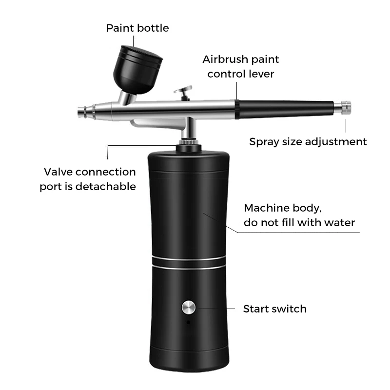 KV airbrushes machine kit makeup nail brow fast paint air spray gun