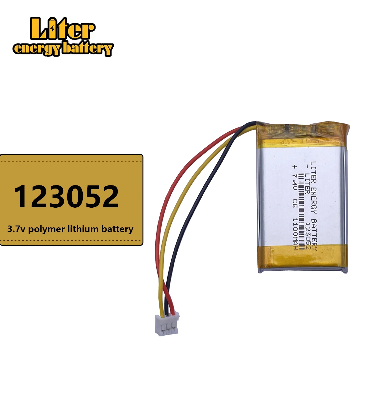 7.4V 1100mAh 123052 Polymer Li-ion battery for DVD player JBL Flip speaker, 603050-2S with PHR2.0mm-3P