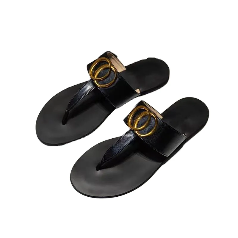 Ladies High Quality Luxury Designer Anti Slip Slippers Summer Sandals Flip Flops Slides