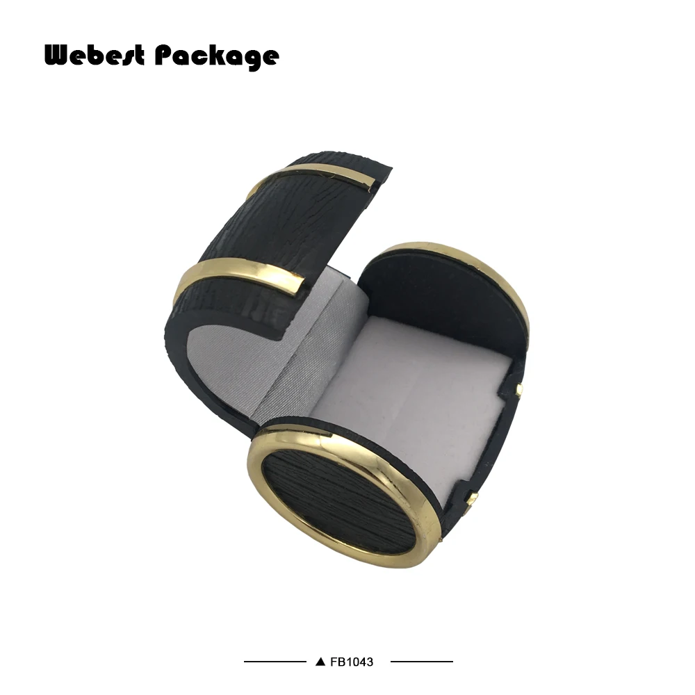 Webest wedding jewellery bearer beer barrel shape flocking velvet ring earring box in stocks