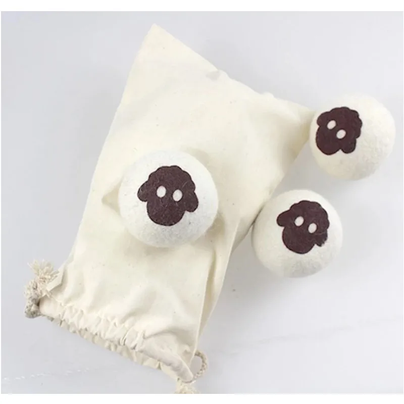 Wholesale 6 Pack Eco-Friendly Organic Wool Dryer Balls Handmade XL Model Cleaning for Washing Clothes with Cotton Bag