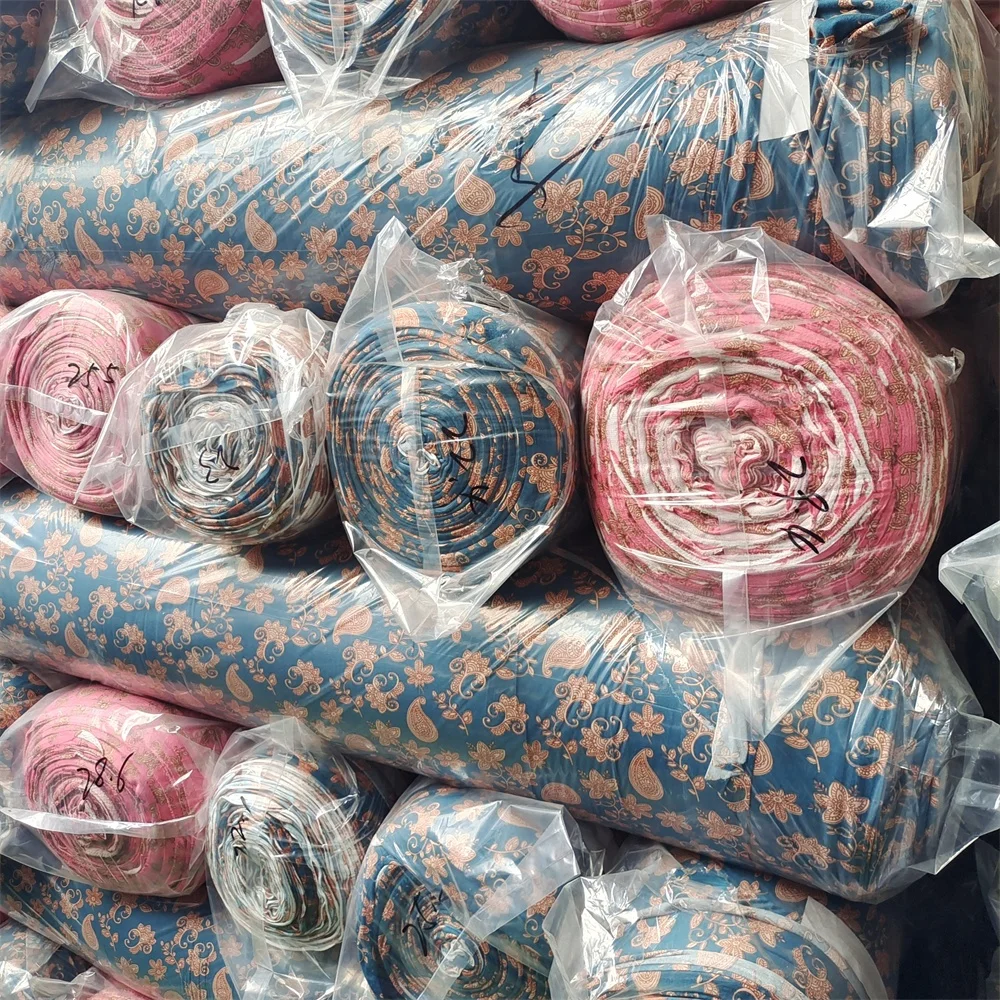 High Quality Hot Selling Stock Knitted Polyester Mixed DTY Milk Silk Printed Fabric For Women Fabric