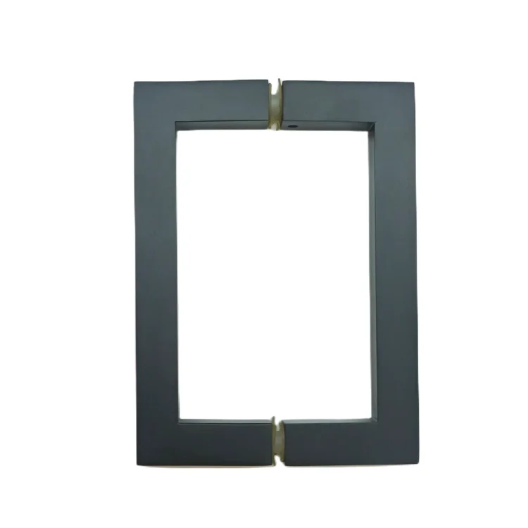 Square/Rectangle Stainless Steel Push Pull Door Handle for Solid Wood Timber, Glass and Steel Doors, Matt Black Finish
