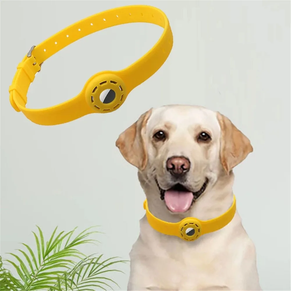 Luminous Cat Collars Silicone Necklace Solid Color Pet Tracking Locator Collar Anti Lost air tag Cat Collar