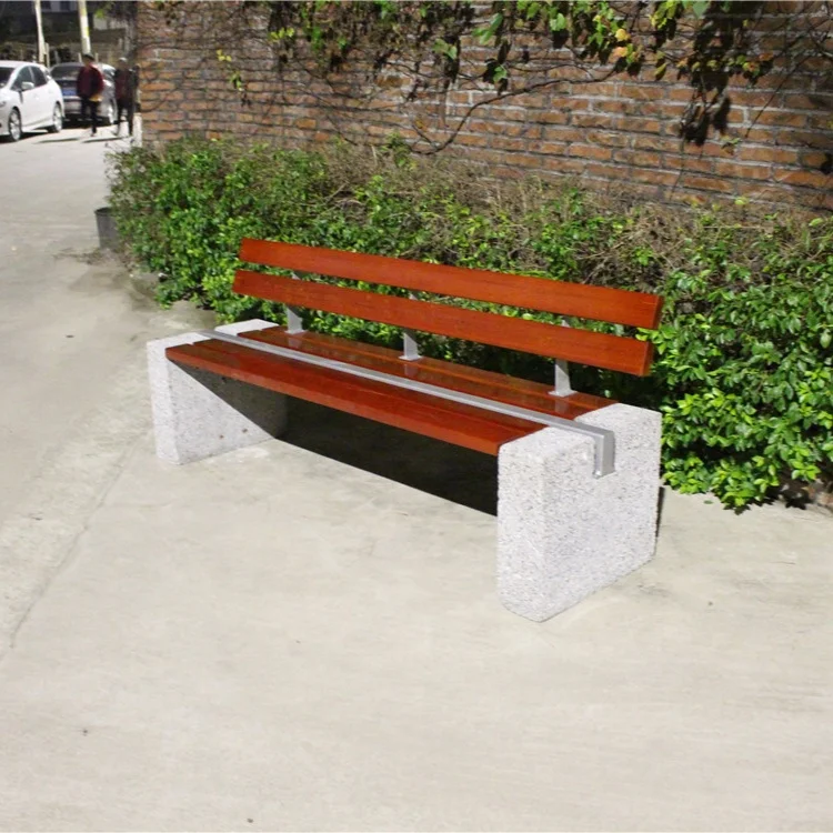 Outdoor furniture China wooden garden bench garden stone bench