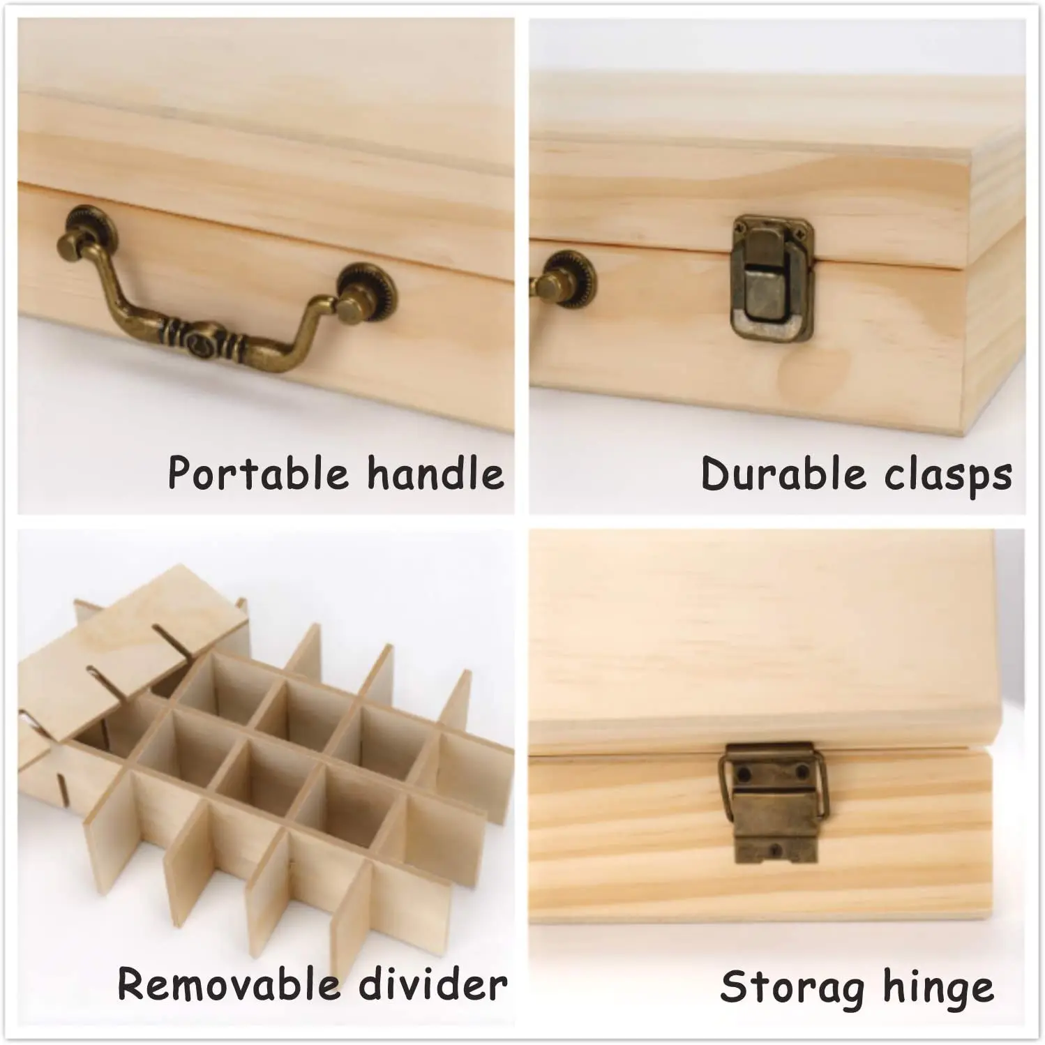 Custom Bottle Wooden Essential Oils Storage Box with Handle