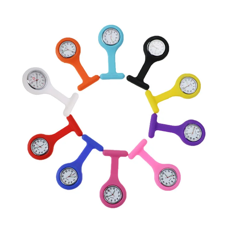 Карманные часы диаметром 38 мм, Силиконовые карманные силиконовые часы с брошью для врачей, часы-туника для медсестер