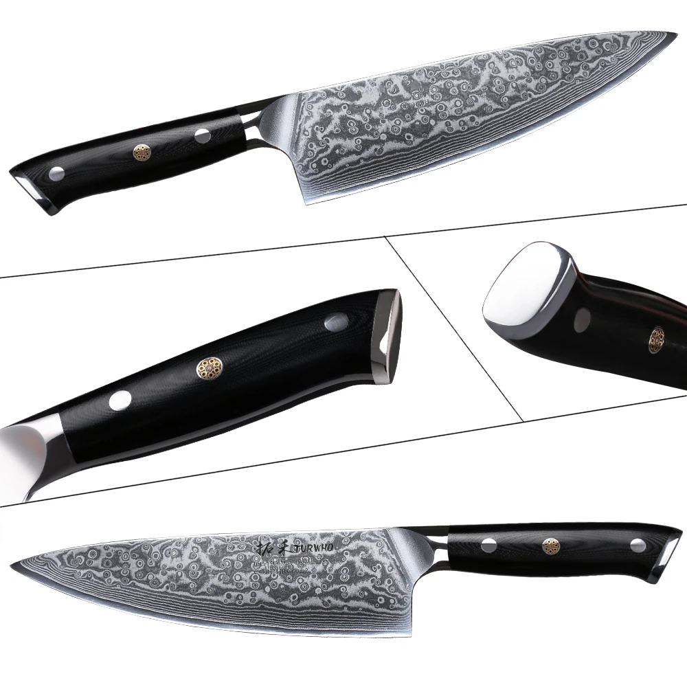 Factory Direct Sales Professional 8 Inch Damascus Chef Knife with G10 Handle