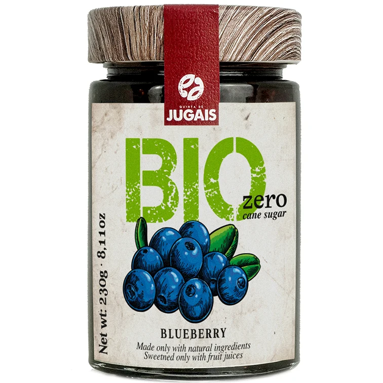 High quality No added sugar and Natural Ingredients Blueberry fruit  jam jars in bulk glass bottles jam