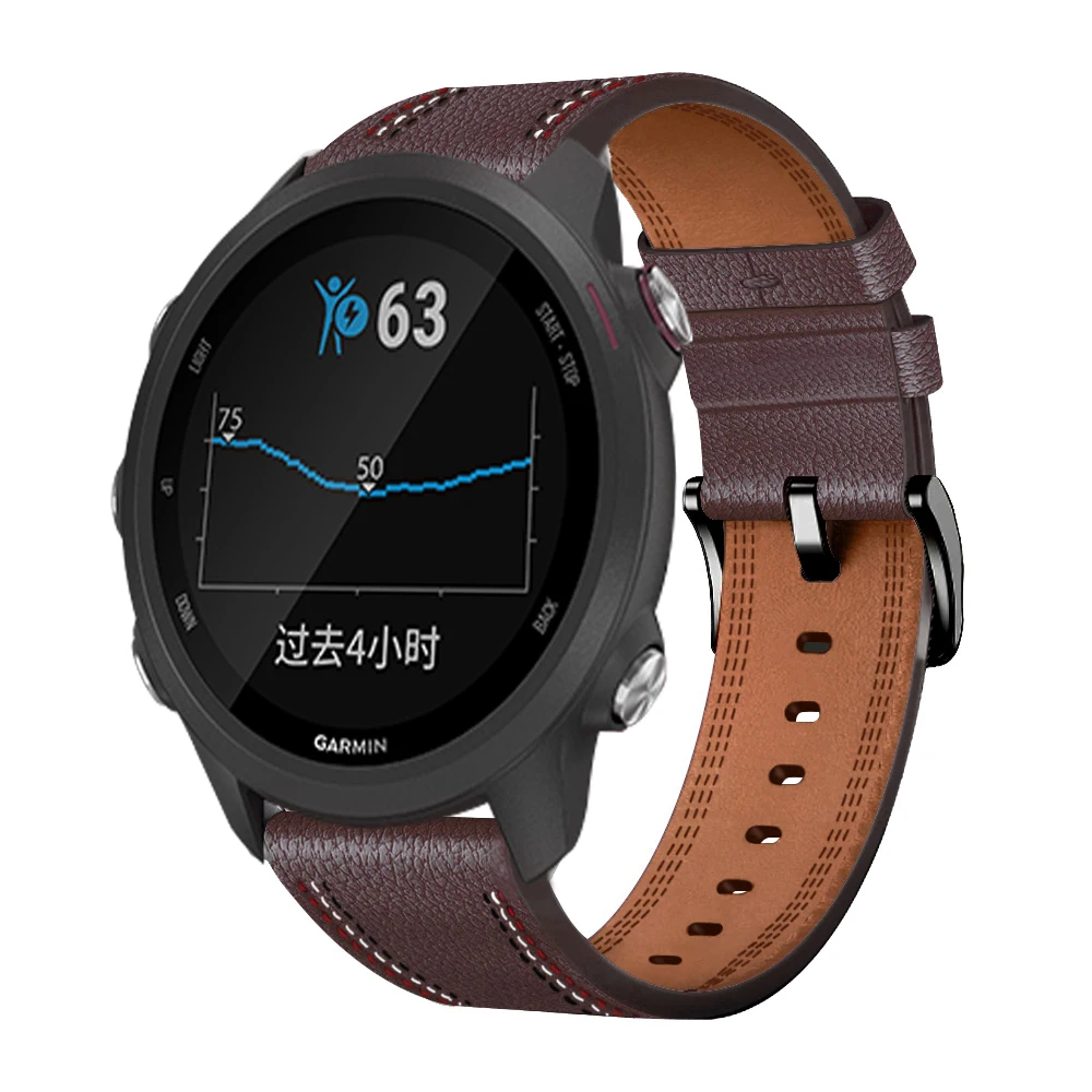 Suitable for Garmin Venu2plus/sq Forerunner245/645 three-color car line leather strap 20mm