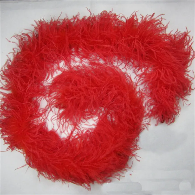 Wholesale High Quality Fluffy Ostrich Feather Boas Cheap Feather Trimming 4 Ply