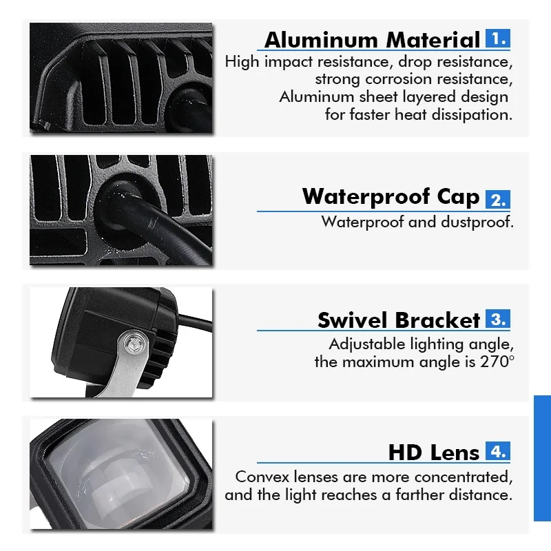 Lift Truck 10W Mini Safety Lamps DC 10-110V LED Red Zone Caution Lights Forklift Safety Warning Light