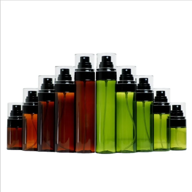 Empty cosmetics container 50ml 80ml 100ml transparent  thick wall plastic spray bottle