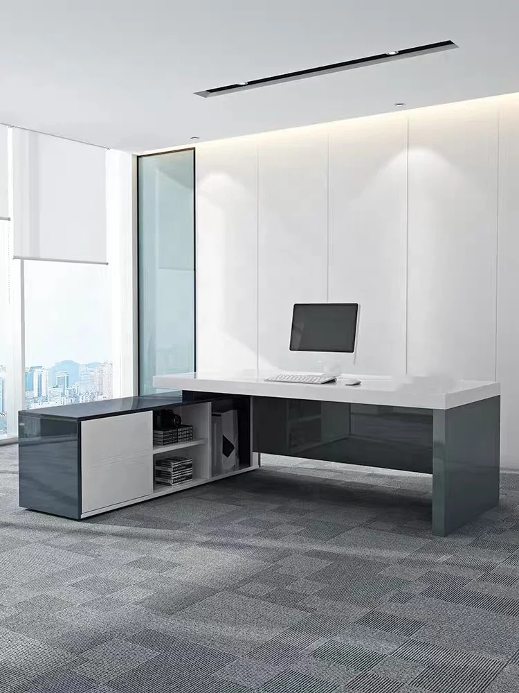 Новейший дизайн под заказ современный белый стол руководителя для офиса