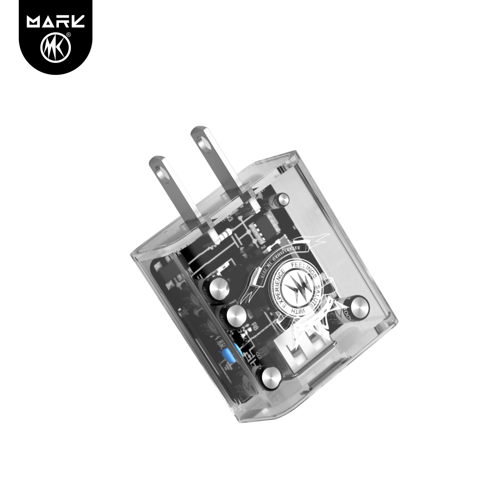 Unique transparent shell QC3.0 15w charger adapter wall chargers with ABS and PC fire proof Material phone 3A fast charging