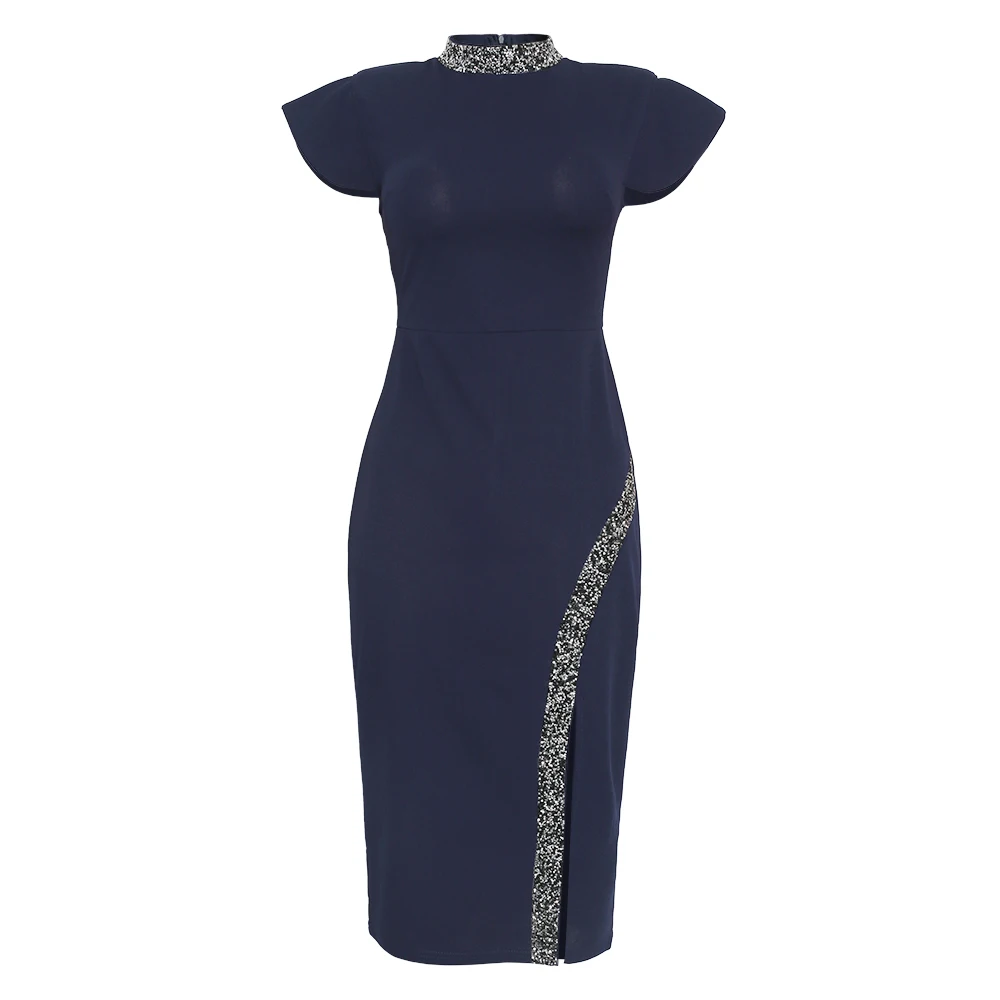 Fashion New Designer Luxury Front split Elegant Dress Casual/Business Beauty Lady Dresses Summer Dress Clothing