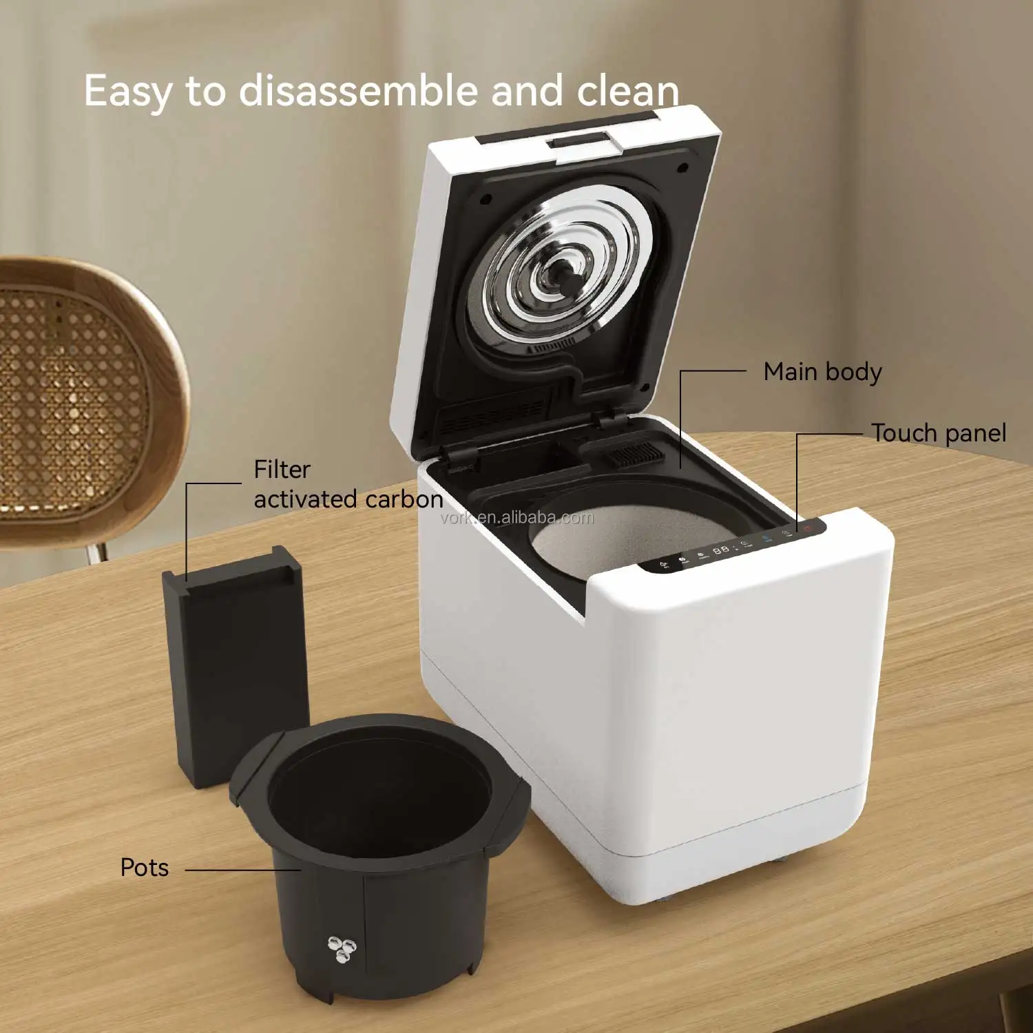 Table top removable kitchen waste disposer Activated carbon deodorizing kitchen waste machine