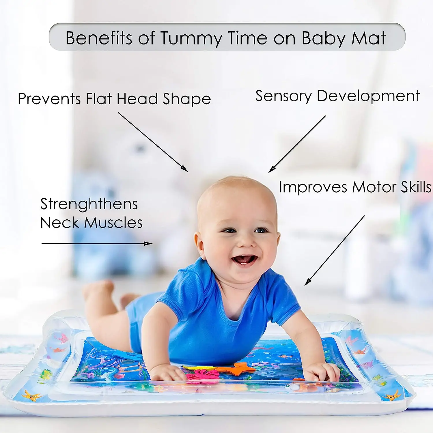 Inflatable baby tummy time water play mat for children inflatable learning play mat for kids  Premium toys