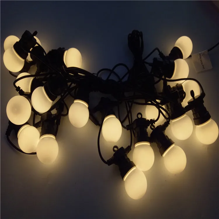 Black Rubber Wire 100m Garland Patio 3000k Warm Globe Bulbs Strand Fairy Led Garden Light Christmas Decoration G50 String Lights