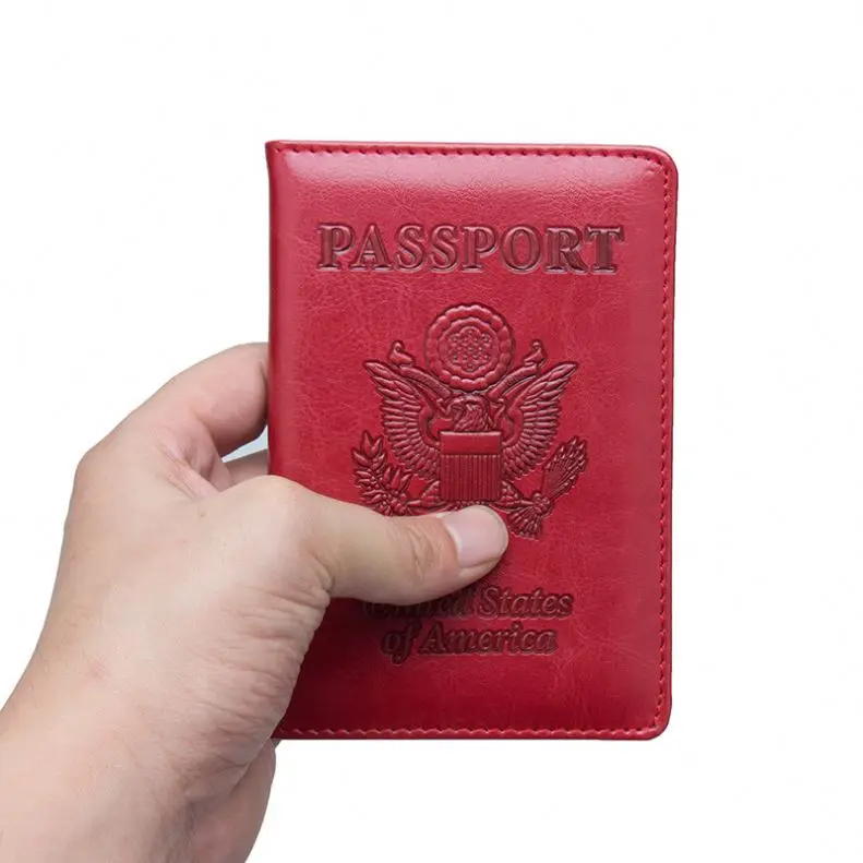 Personalised leather USA Passport Cover Customized Travel Passport holder American Wallet Covers
