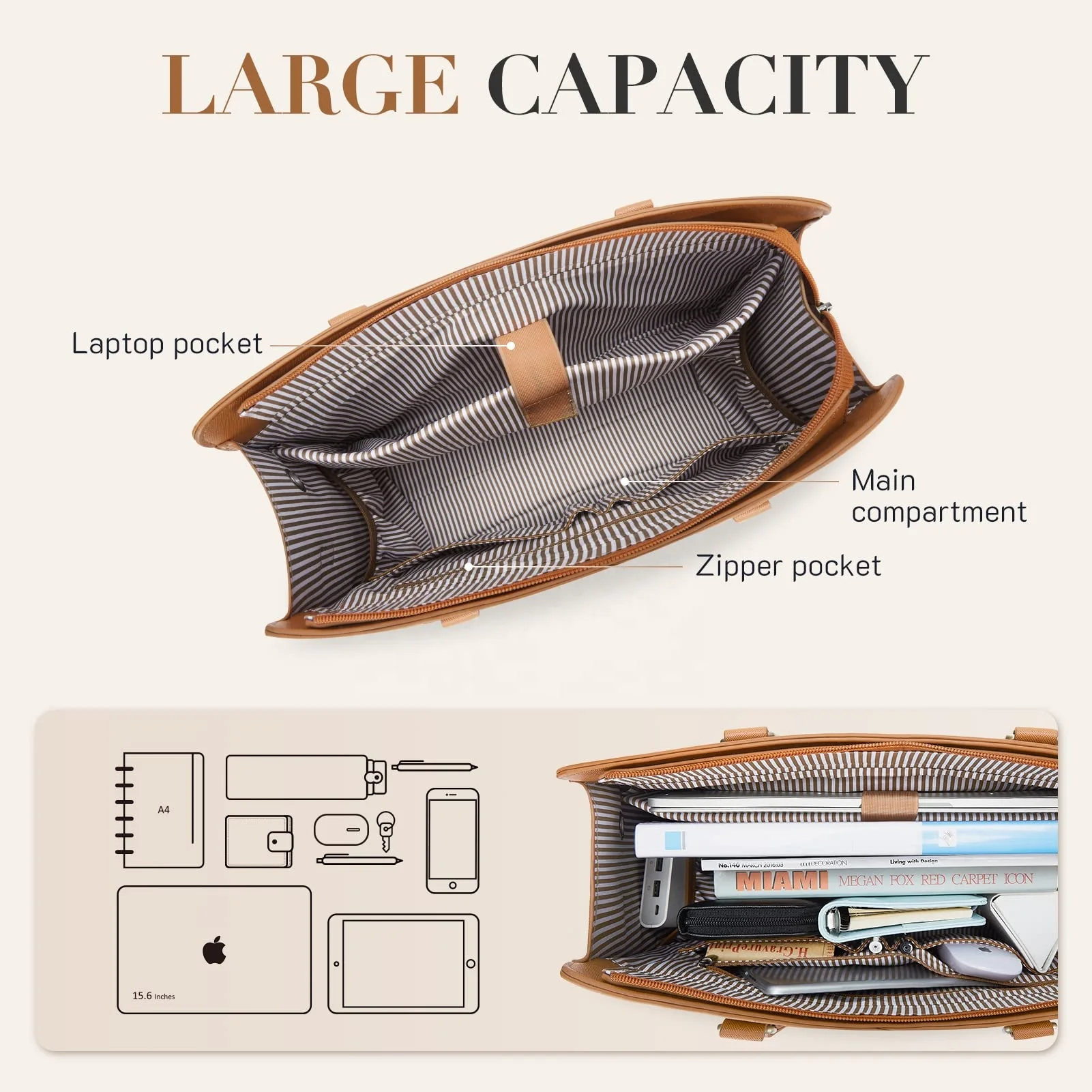 Haoen Laptop Tote Bag Laptop Bag 15.6 inch Work Shoulder Briefcase Computer Messenger with Clutch Satchel Handbag 2 PCS Set