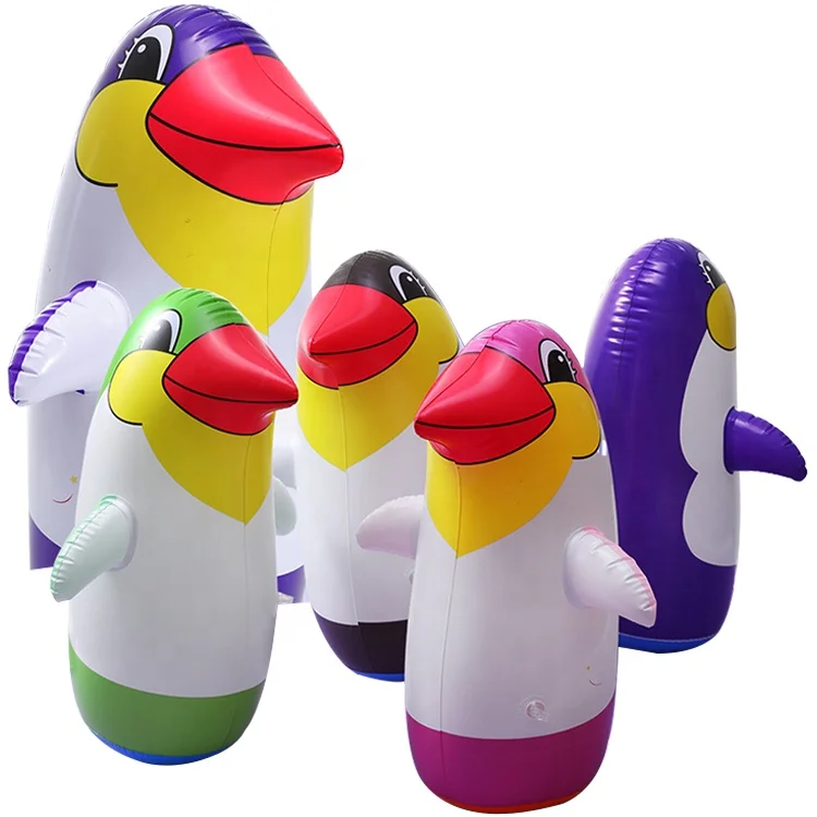 BS-t45 Wholesale eco-friendly pvc inflatable penguin tumbler and inflatable animal tumbler