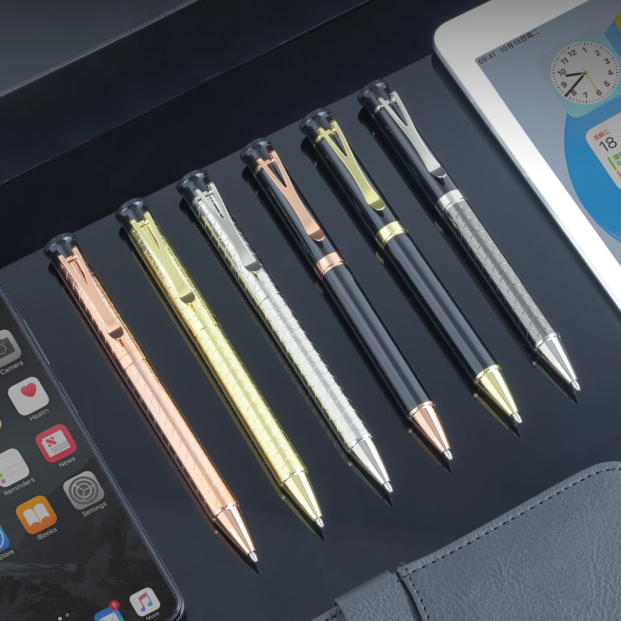 Hot-Selling Textured Multi Color Pen Metal Fountain Pens Custom Gift Box