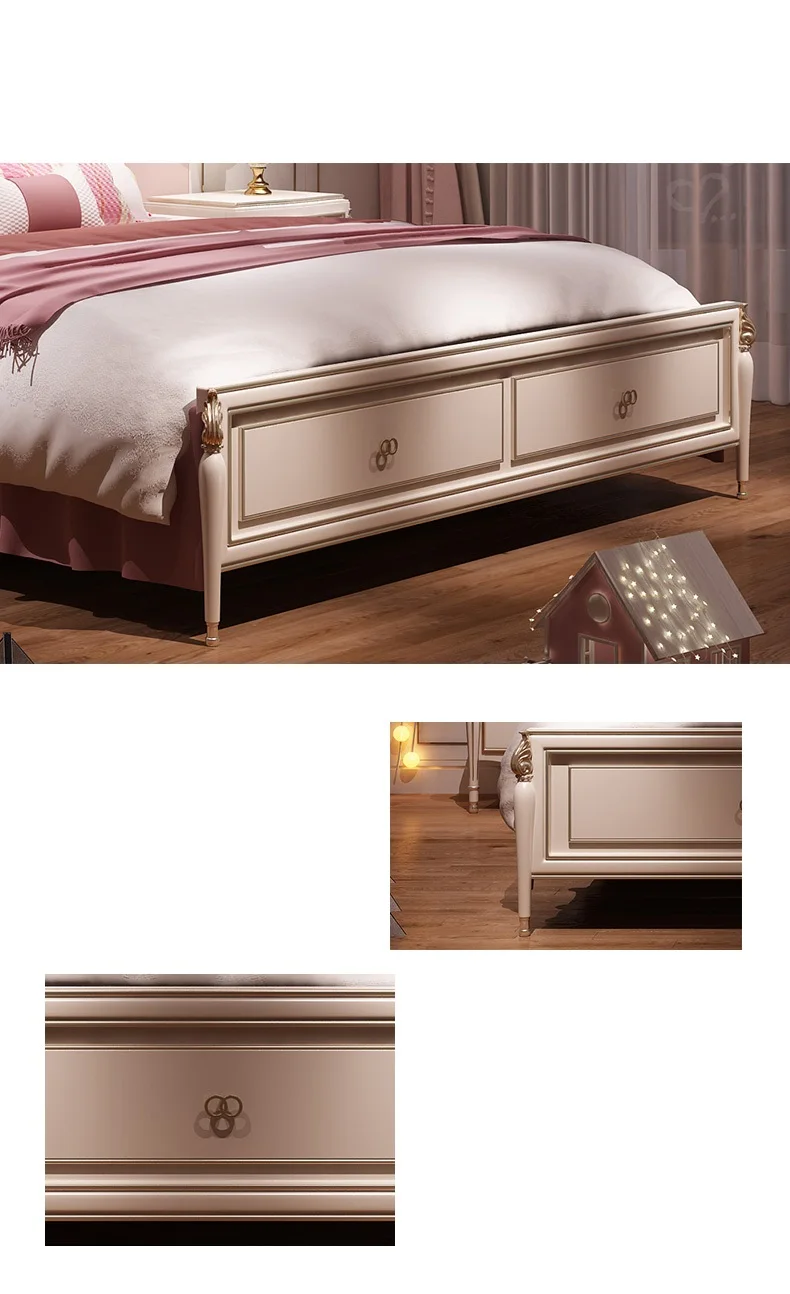 Горячая продажа деревянные детские кровати для девочек принцесса мебель