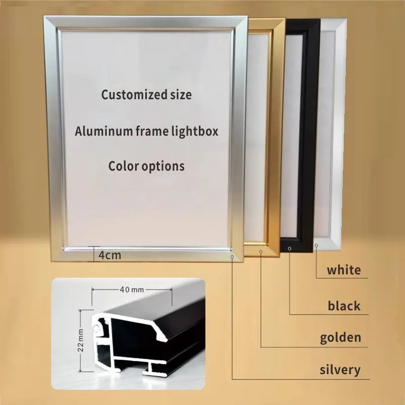 Backlight acrylic light box menu board display anime exhibit slim pizza led light box frame advertising