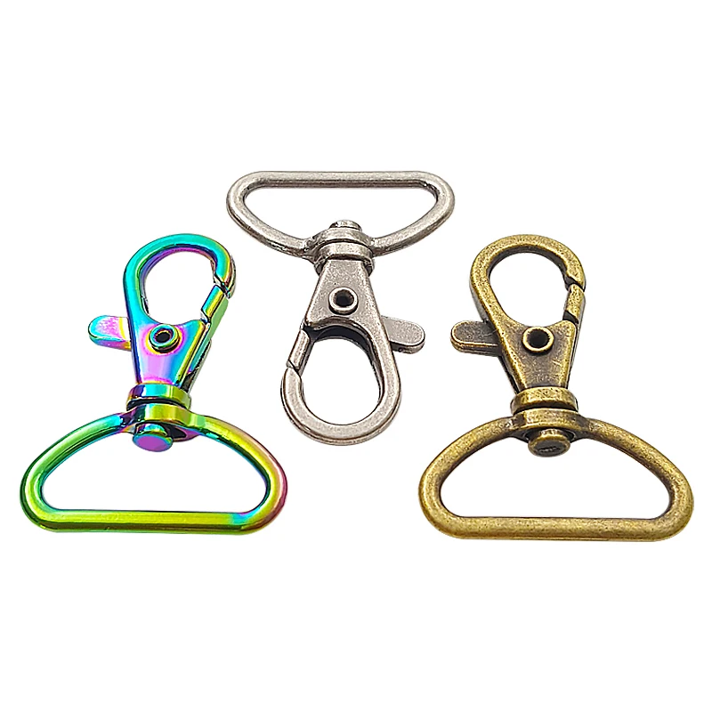 High Quality Rainbow Swivel Hook Key Ring Custom Metal Pet Buckle Spring Snap Hook O Ring Clip For Bag