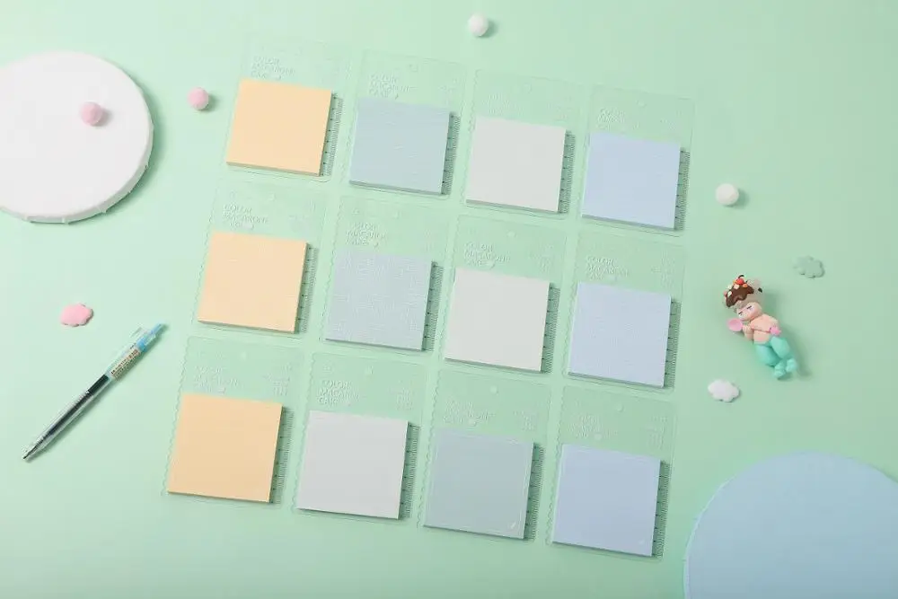 wholesale colored Macaron paper memo sticky notes Promotional wood free recycled paper sticky notes