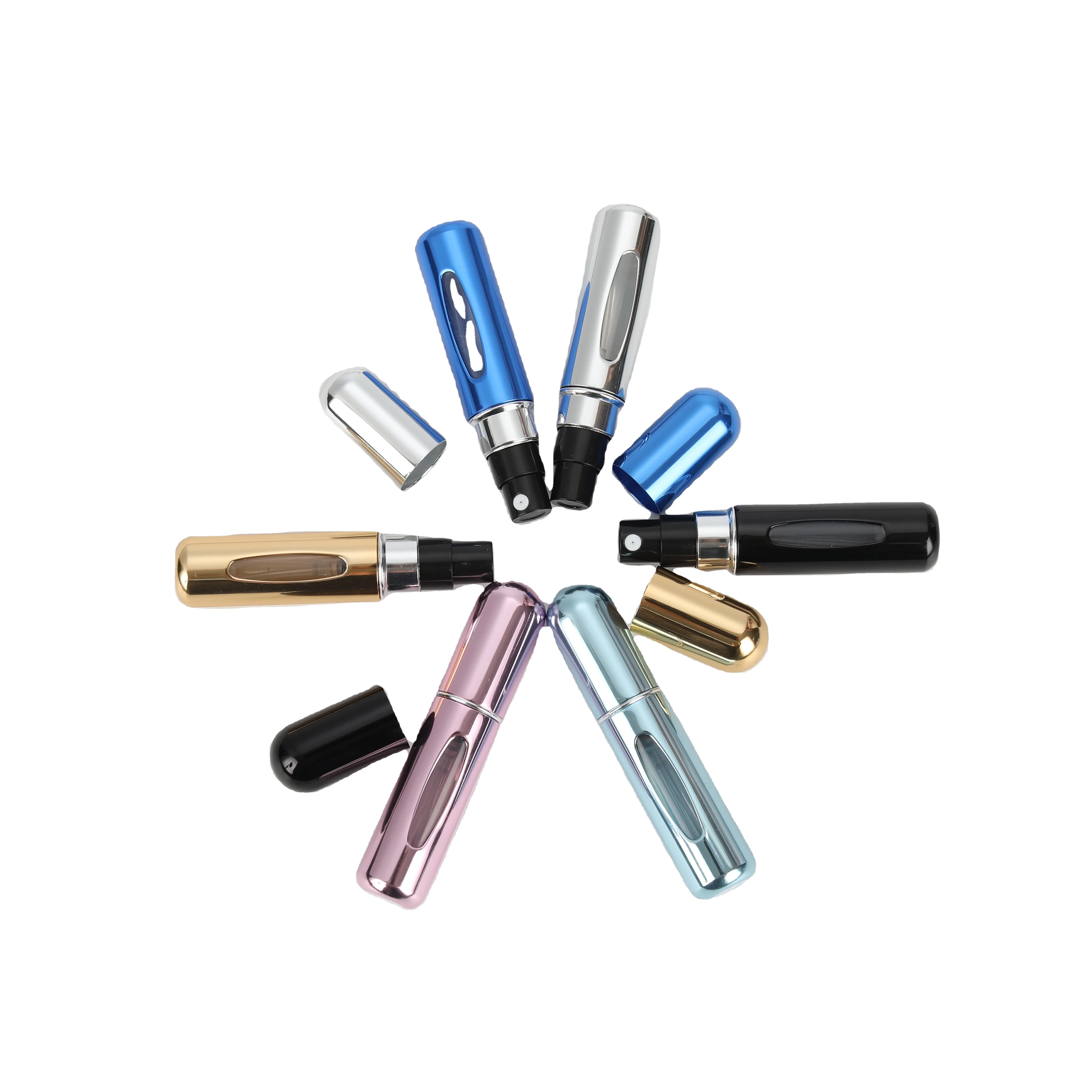 Custom Wholesale Pump Sprayer Aluminum Shell Perfume Bottle Engraving 5Ml Aluminum Travel Perfume Atomizer Spray Bottle